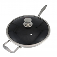 304 Stainless Steel Wok Honeycomb Shape Full Screen Non-stick Pan