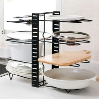 Pot Rack Organizer Height and Position are Adjustab