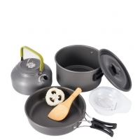 Non-stick Camping Cookware Set Pots and Pans fot Hiking Backpacking Picnic, Lightweight Foldable for 
