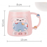 Cartoon ceramic cup with lid